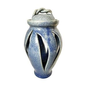 Vintage John Garrou Studio Art Stoneware Pottery Candle Holder 0